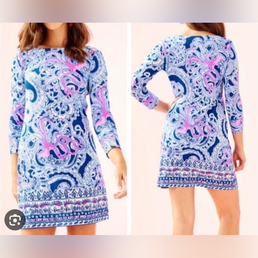 Lilly Pulitzer Upf 50 Blue Grotto Legga Sea Sophie Dress Xs Preowned